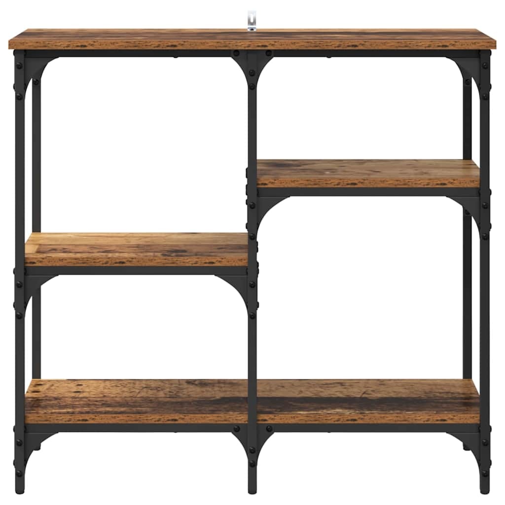 VidaXL Wandtafel met plank Oud Hout 80 x 29 x 75 cm Bewerkt hout