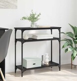 VidaXL Wandtafel met plank Zwart Eiken 75 x 29 x 75 cm Bewerkt hout