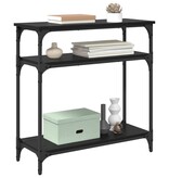 VidaXL Wandtafel met plank Zwart Eiken 75 x 29 x 75 cm Bewerkt hout