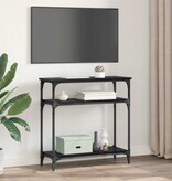 VidaXL Wandtafel met plank Zwart Eiken 75 x 29 x 75 cm Bewerkt hout