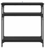 VidaXL Wandtafel met plank Zwart Eiken 75 x 29 x 75 cm Bewerkt hout