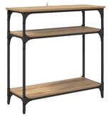 VidaXL Wandtafel met plank Artisan Eiken 75 x 29 x 75 cm Bewerkt hout