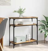 VidaXL Wandtafel met plank Oud Hout 75 x 29 x 75 cm Bewerkt hout