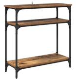 VidaXL Wandtafel met plank Oud Hout 75 x 29 x 75 cm Bewerkt hout