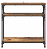 VidaXL Wandtafel met plank Oud Hout 75 x 29 x 75 cm Bewerkt hout