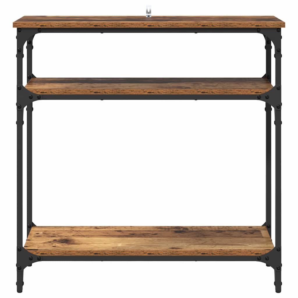 VidaXL Wandtafel met plank Oud Hout 75 x 29 x 75 cm Bewerkt hout