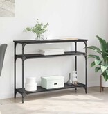 VidaXL Wandtafel met plank Zwart Eiken 100 x 29 x 75 cm Bewerkt hout