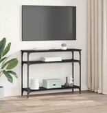 VidaXL Wandtafel met plank Zwart Eiken 100 x 29 x 75 cm Bewerkt hout