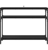 VidaXL Wandtafel met plank Zwart Eiken 100 x 29 x 75 cm Bewerkt hout