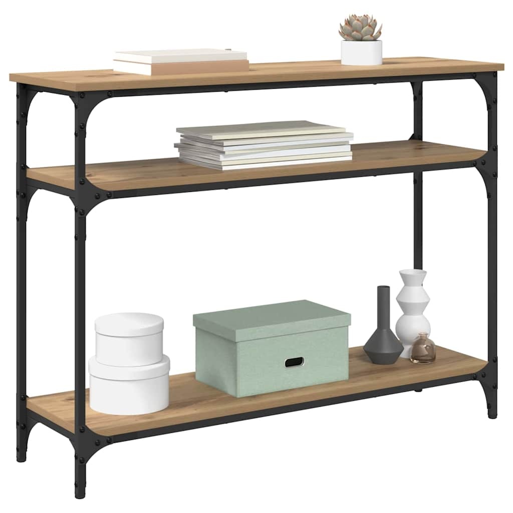 VidaXL Wandtafel met plank Artisan Eiken 100 x 29 x 75 cm Bewerkt hout