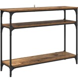 VidaXL Wandtafel met plank Oud Hout 100 x 29 x 75 cm Bewerkt hout