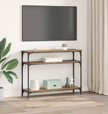 VidaXL Wandtafel met plank Oud Hout 100 x 29 x 75 cm Bewerkt hout