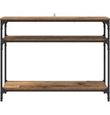 VidaXL Wandtafel met plank Oud Hout 100 x 29 x 75 cm Bewerkt hout