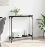 VidaXL Wandtafel met plank Zwart Eiken 75 x 22,5 x 75 cm Bewerkt hout