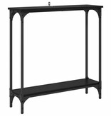 VidaXL Wandtafel met plank Zwart Eiken 75 x 22,5 x 75 cm Bewerkt hout