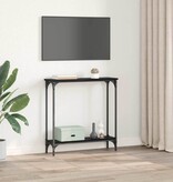 VidaXL Wandtafel met plank Zwart Eiken 75 x 22,5 x 75 cm Bewerkt hout