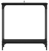 VidaXL Wandtafel met plank Zwart Eiken 75 x 22,5 x 75 cm Bewerkt hout