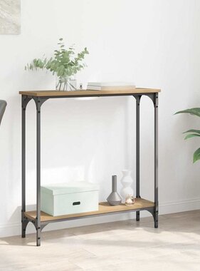 VidaXL Wandtafel Artisan Eiken 75 x 22,5 x 75 cm Bewerkt hout