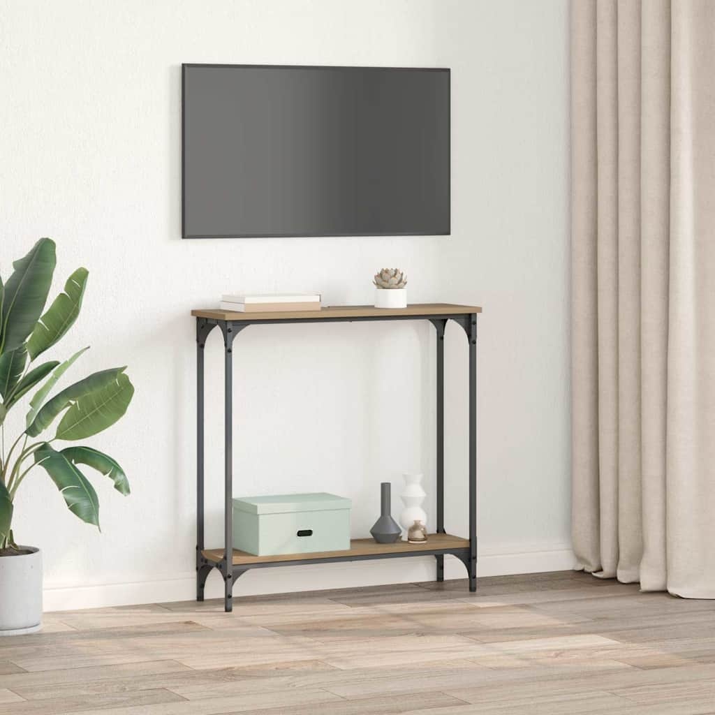 VidaXL Wandtafel Artisan Eiken 75 x 22,5 x 75 cm Bewerkt hout