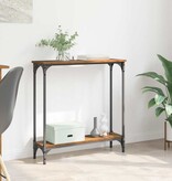 VidaXL Wandtafel met plank Oud Hout 75 x 22,5 x 75 cm Bewerkt hout