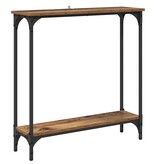 VidaXL Wandtafel met plank Oud Hout 75 x 22,5 x 75 cm Bewerkt hout