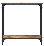VidaXL Wandtafel met plank Oud Hout 75 x 22,5 x 75 cm Bewerkt hout