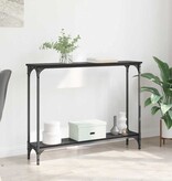 VidaXL Wandtafel met plank Zwart Eiken 102 x 23 x 15,5 cm Bewerkt hout