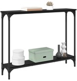 VidaXL Wandtafel met plank Zwart Eiken 102 x 23 x 15,5 cm Bewerkt hout
