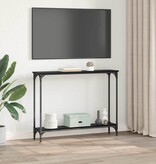 VidaXL Wandtafel met plank Zwart Eiken 102 x 23 x 15,5 cm Bewerkt hout