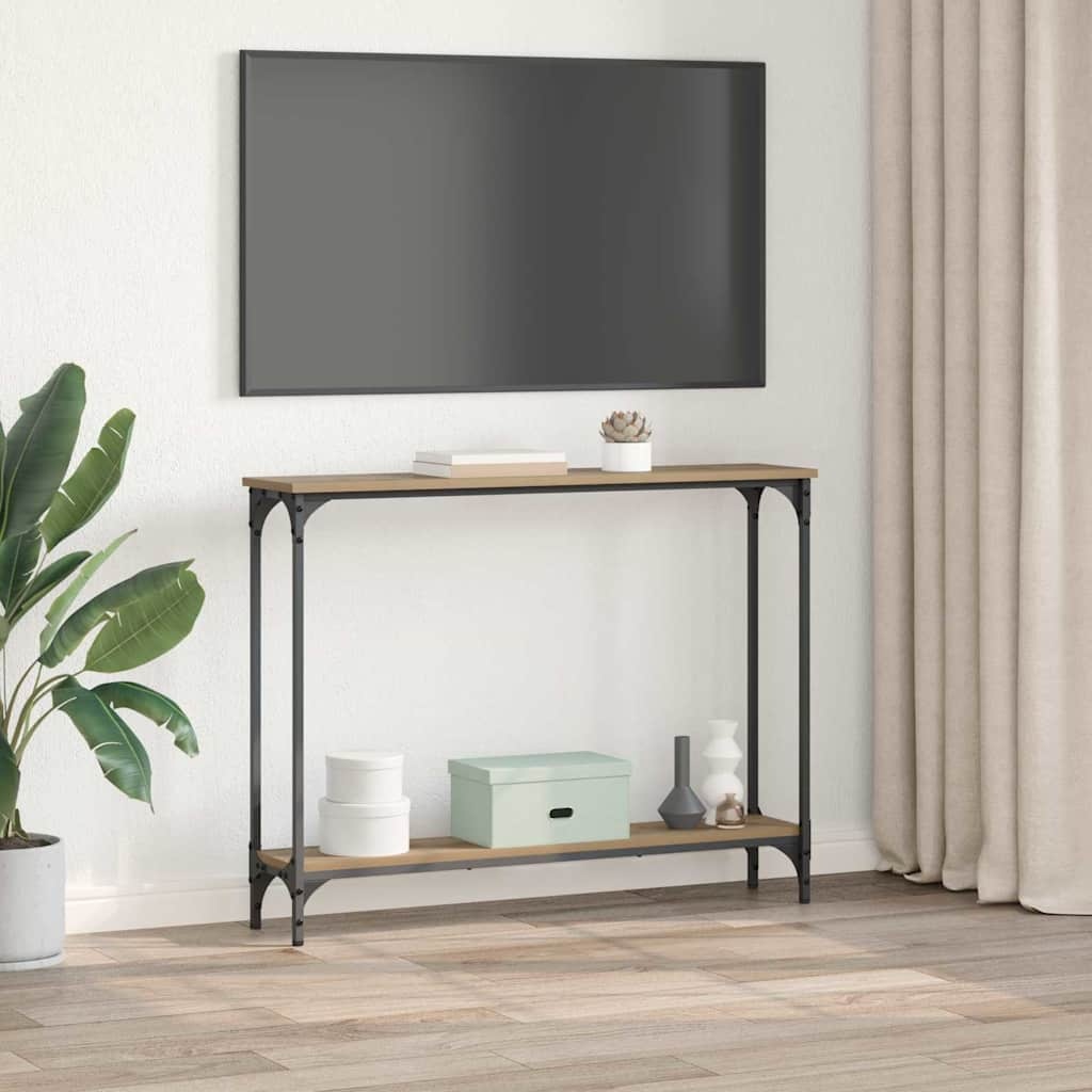 VidaXL Wandtafel Artisan Eiken 101 x 23 x 15,5 cm Bewerkt hout