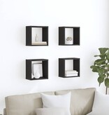 VidaXL Wandplank met plank Wandgemonteerd Zwart Eiken Bewerkt hout