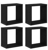 VidaXL Wandplank met plank Wandgemonteerd Zwart Eiken Bewerkt hout