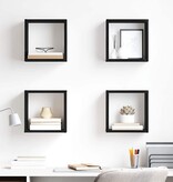 VidaXL Wandplank met plank Wandgemonteerd Zwart Eiken Bewerkt hout