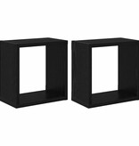 VidaXL Wandplank met plank Wandgemonteerd Zwart Eiken Bewerkt hout