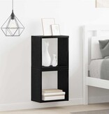 VidaXL Wandplank met plank Wandgemonteerd Zwart Eiken Bewerkt hout