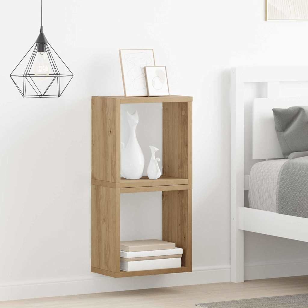 VidaXL Wandplank met plank Wandgemonteerd Artisan Eiken Bewerkt hout