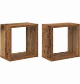 VidaXL Wandplank met plank Wandgemonteerd Oud Hout Bewerkt hout