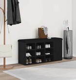 VidaXL Opslagbank met plank Zwart Eiken 102 x 32 x 50 cm Bewerkt hout