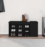 VidaXL Opslagbank met plank Zwart Eiken 102 x 32 x 50 cm Bewerkt hout