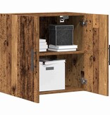 VidaXL Wandkast Wandgemonteerd Oud Hout 60 x 31,5 x 60 cm Bewerkt hout