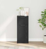 VidaXL Dressoir met lade Zwart Eiken 30 x 30 x 70 cm Bewerkt hout