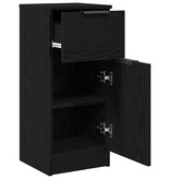 VidaXL Dressoir met lade Zwart Eiken 30 x 30 x 70 cm Bewerkt hout