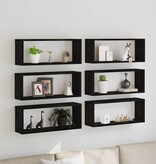 VidaXL Wandplanken 6 pcs Zwart eiken 60 x 15 x 23 cm Bewerkt hout