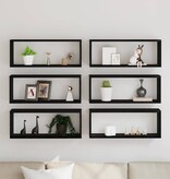 VidaXL Wandplanken 6 pcs Zwart eiken 60 x 15 x 23 cm Bewerkt hout