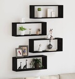 VidaXL Wandplanken 4 pcs Zwart eiken 60 x 15 x 23 cm Bewerkt hout