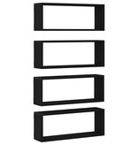 VidaXL Wandplanken 4 pcs Zwart eiken 60 x 15 x 23 cm Bewerkt hout