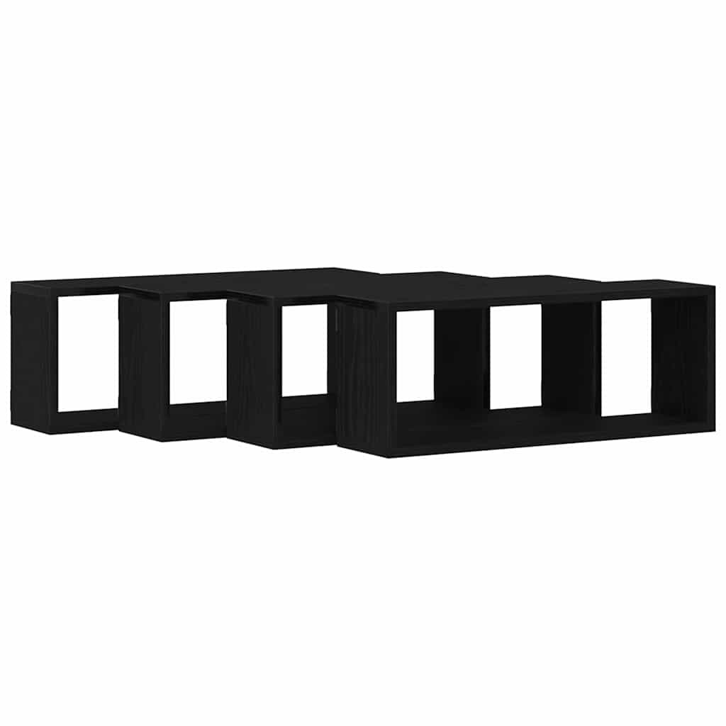 VidaXL Wandplanken 4 pcs Zwart eiken 60 x 15 x 23 cm Bewerkt hout