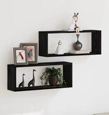 VidaXL Wandplanken 2 pcs Zwart eiken 60 x 15 x 23 cm Bewerkt hout