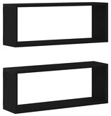 VidaXL Wandplanken 2 pcs Zwart eiken 60 x 15 x 23 cm Bewerkt hout