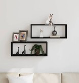 VidaXL Wandplanken 2 pcs Zwart eiken 60 x 15 x 23 cm Bewerkt hout